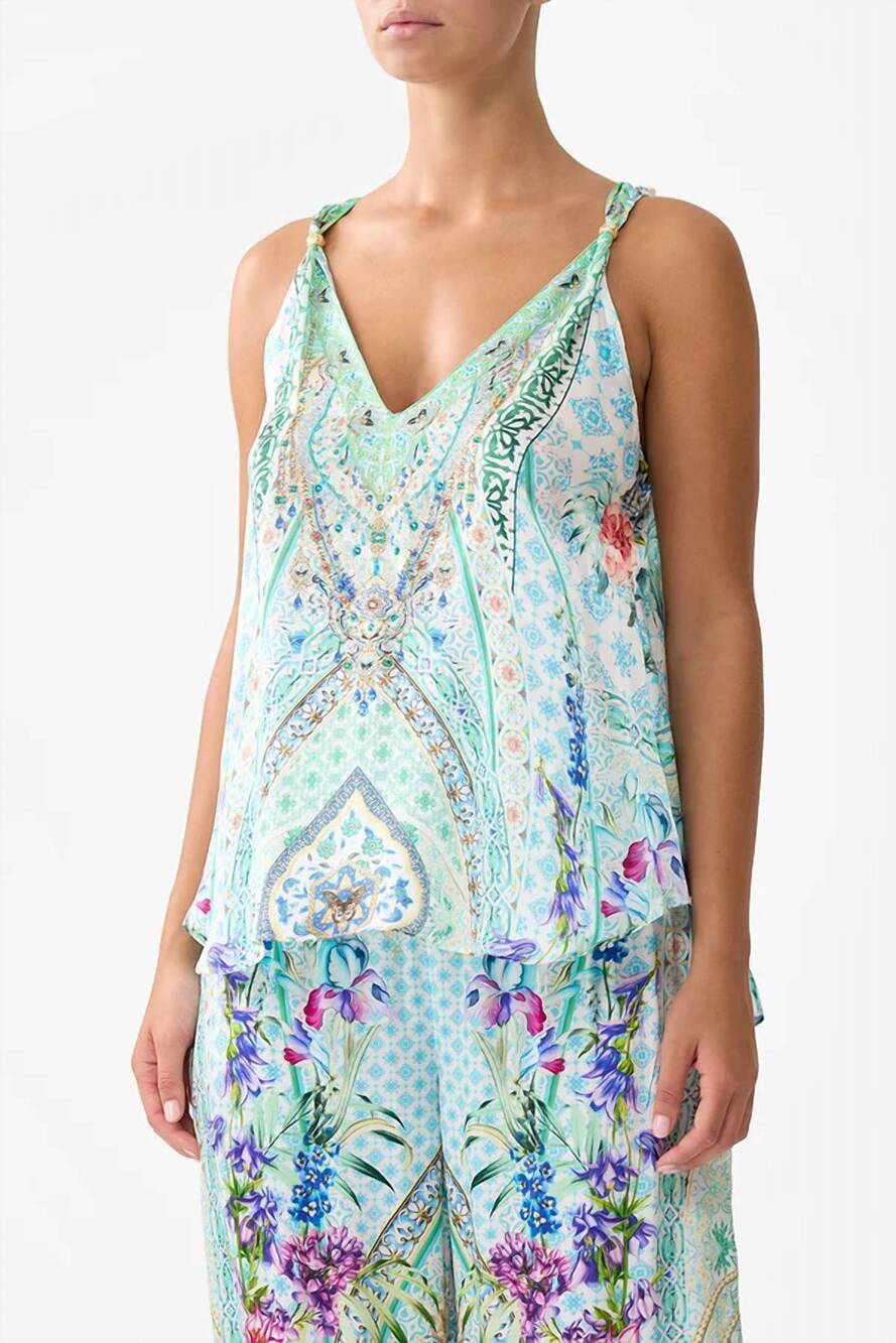 NEW CAMILLA strap bead detail tank top in sunrise in sintra